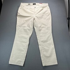 Talbots Flawless Five-Pocket Pants Womens 20W Ivory Corduroy Straight Leg Casual picture
