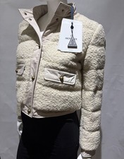 MONCLER WOMEN'S BLANDY GIUBBOTTO CROPPED BOUCLE DOWN JACKET SIZE 1 SMALL S picture