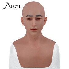 Silicone Realistic Handsome Young Man Mask Head Masks for Crossdresser Cosplay picture
