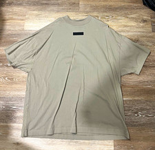 Essentials Fear of God ESSENTIALS Men's Beige Logo Crew Neck T-Shirt Size S picture