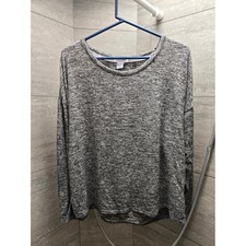 Studio Badgley Mischka Womens Marled Gray Lounge Set Top & Joggers L picture