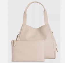 Macy's On 34th Jyyll faux-leather large tote shoulder bag + pouch 2PC Off White picture