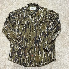 Duck Camp Hunting Shirt Wetland Camo Men’s Medium Lightweight Fishing picture