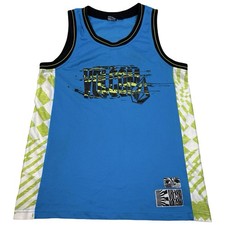 Y2K Volcom Stone Basketball Jersey Men’s Medium Blue Checkered picture