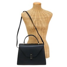 Valextra Iside Large Soft Calf Leather Gold Hardware 2 Way Bag Black picture