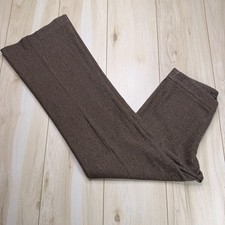 THEORY Women’s Virgin Wool/ Silk Brown Speckled Low Rise Pleated Pants Sz 8 picture