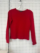 Lauren Ralph Lauren Petite Red Long Sleeve Top 100% Cotton P/P Casual Basic Made picture