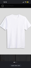 House Of Blanks Men's L White Solid Crew Neck Short Sleeve T-Shirt Regular picture
