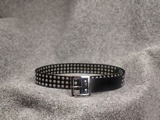 Vintage Black Belt eyelets punk rock grunge gothic Y2K if six was nine style LGB picture