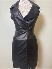 ✨Vintage Rare North Beach Michael Hoban 80s Statement Black Leather Bodycon EUC picture