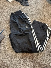Adidas Team Breakaway Pants Size XL Black White Snap Track picture