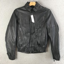 UNIK Premium Leather Jacket Womens Small Full Vented Motorcycle Casual Black NEW picture