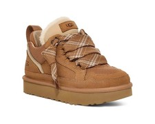 UGG Lowmel Chestnut Women's Brown Suede Sneakers Sheepskin Lined, B - Medium picture
