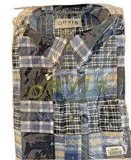 NEW Vintage Orvis Men's XXLarge Madras Patchwork Shirt 100% Cotton Blue Plaid picture