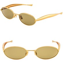 BOTTEGA VENETA 1386 SARDINE BV1386S Metal Gold Green Unisex Oval Sunglass 006 picture