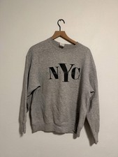 Vintage Fruit Of The loom Sweatshirt Adult L Gray Crewneck New York City Y2K picture