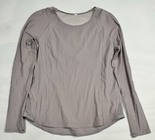 Lululemon Sculpt Long Sleeve Top Powdered Mauve Mesh Women's M Nylon picture