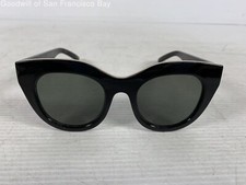 NEW Le Specs Black Air Heart Emerald UV Protection Women's Cat Eye Sunglasses picture
