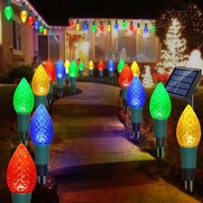 Windpnn 20-Pack Solar C9 Multi-color Garden Stake Lights for Christmas Tree, Gar picture