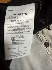 Carhartt R01-M Relaxed Fit Duck Bib Overall 34x32 Made in USA of Imported Parts picture