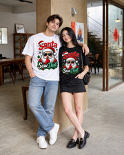 Santa Saw That Funny Naughty Christmas Humor Unisex T-Shirt picture