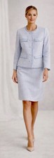 NWT sz 10 Blue Pinstripe Fringed Jacket & Dress Set Preston & York picture