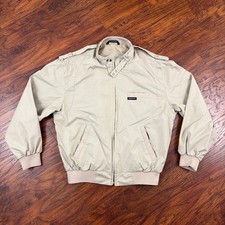 Members Only Jacket Mens S Beige Bomber Full Zip Lined Pockets Racer Classic picture