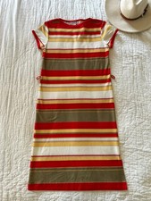 Vintage Stripe Juniors Dress 70s Retro Mod GoGo picture