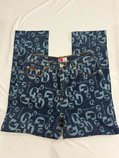 Vintage Rare Pepe Jeans London All-Over Monogram Jacquard Print Jeans Size 29 picture