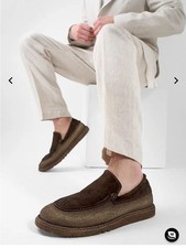 UNTAMED STREET Men’s Handmade Italian Byron Suede Canvas Loafers Size 45 US 12 picture