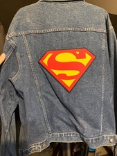 Vintage 1998 Warner Bros Superman Denim Jacket Large NWT DC Comics Jean Jacket picture