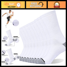 10-Pack Unisex Cotton Moisture-Wicking Crew Socks - Cushioned Comfort, Breathabl picture