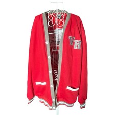 Van Horn TX Eagles High School Varsity Cardigan Sweater Red Letterman Texas picture