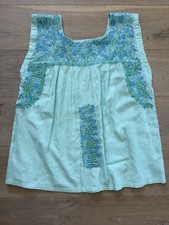 J.Marie Cotton Linen Blend Embroidered Floral Top Boho Casual Lightweight Large picture