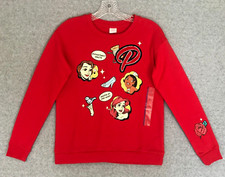 NEW Disney 100 Princess Sweatshirt Girls XL Red Retro Reimagined Fleece Patch picture