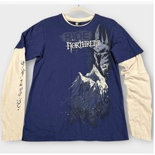 RARE VTG JNX World of Warcraft Ride Northrend Shirt Layered Cotton WoW Mens XL picture