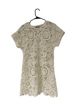 Zara ZW collection Womens Mini Dress Medium White Crochet Cotton 6895/062 NWT picture