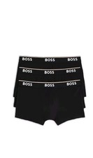 Hugo Boss Mens Power Cotton Stretch Boxer Trunk Underwear Black Size Medi 3 Pack picture