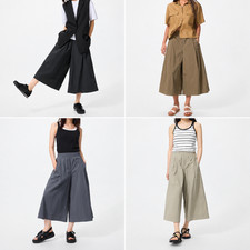 UNIQLO Unisex Nylon Culottes Wide Leg Shorts Relaxed Fit Cropped(4 colors) picture
