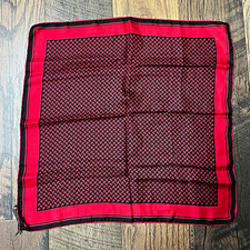Gorgeous Vintage Made in Italy Silk Scarf - Red & Black Paisley picture