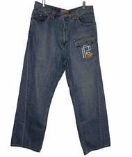 Vintage Rocawear Baggy Jeans Blue Skater Raver Y2K Loose Pants 38x34 picture