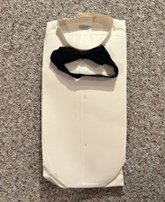 NWT Vtg 1920’s Arrow Sanforized Tuxedo Button Up Shirt w/ Bow tie. Size 32 picture
