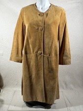 Cambridge Dry Goods Womens Medium Suede Leather Coat Tan Boho Western Vintage picture