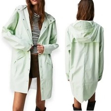 NEW * RAINS LONG MINERAL Waterproof Jacket Unisex - Sz LARGE picture