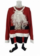 Merry Christmas 3D Ugly Sweater Santa Claus Suit Women’s Size M picture