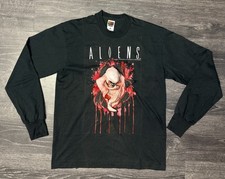 Vintage Alien Shirt Mens Large Black 90s Halloween Chest Buster Movie Promo Rare picture