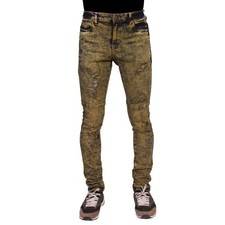Men's Slim Fit  Fashion Jeans Skinny Stretch Denim Pants Gold picture
