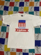 1991 Lipton Patriotic Monument T‑Shirt Medium White VTG Graphic Tee picture