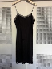 Vintage Betsy Johnson Sequin And Mesh Cocktail Dress Black Size 8 Medium picture