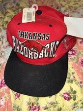 Rare Vintage Arkansas Razorbacks Hat Snapback 1984 Running Wild Hog Nwt Nos  Cap picture